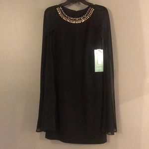 Formal Black Cape Dress